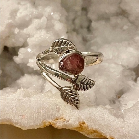 Artisan Jewelry - Pink Tourmaline Sterling Silver Ring 925 Size 7.5